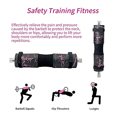 Squat Pad Barbell Pad for Workout, Neck & Shoulder Protective Foam - color: Pink Marble