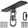 Dolibest Heavy Bag Hanger, Wall Ceiling Mount Hook 360° Rotation Wood Beam Holder Body Weight Strength Training Systems, Wood Beam Holder with Spring and 1 Carabiner, 5Wood Screws for Wooden Sets - color: Heavy Bag Hanger With Carabiner