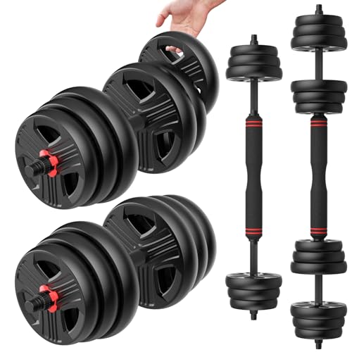 FDS4 Adjustable Dumbbell Set, 20/30/40/60/80 lb Free Weight Set with Connector, 3-in-1 Design for Dumbbell, Barbell, and Weight Plate Training, Home Gym Fitness Equipment for Men and Women - color: 30LB(15LB Pair)