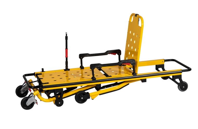 MS3C-200S Professional Ambulance Stretcher, IV Pole, One Man Vehicle Loading, Collapsable Side Rail, Weight Capacity 350 lbs