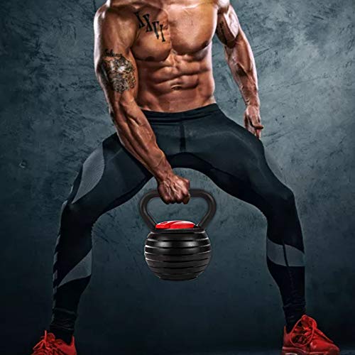 Time wave 10-40LBS Adjustable Kettlebell Weights Sets for Men Women Home Fitness Gym Equipment, Cast Iron Kettle Bell Set for Exercises, Weightlifting, Conditioning, Strength and Core Training (Red)