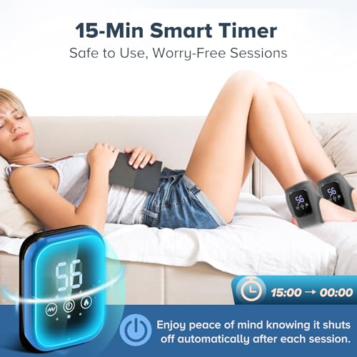 2 Pack Cordless Ankle Massager for Pain Relief with Heat, FSA Eligible Heated Foot Massager for Neuropathy, Ankle Heating Pad with Massage, Triple Therapy Ankle Wrap for Plantar Fasciitis, Gray - color: Gray, size: 2 PCS