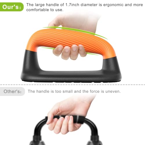 Kipika Push Up Bars, Pushup Stands, Anti-Slip Soft Plastic Push Up Handles, Bottom Anti-Slip Pad, Strength Training Equipment, Perfect for Floor Workout Exercise - color: B: Black & Orange