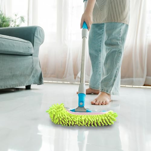 2 Pcs Green Mop Slippers,Mop Pads for Floor Cleaning Microfiber Cleaning Soft Washable House Slipper - color: Green
