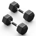 PAPABABE Hex Dumbbell Set 2.5-100lb, Rubber Grip Dumbbells, Home Gym | Complete & Durable Cast Iron Core Odorless Antiroll Hex Shape Ergonomic Versatile Home Gym Comfort Non-Slip Grip - size: 17.5 lb, Pair, style: Rubber Grip