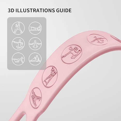 PROIRON Figure 8 Resistance Bands with Handles Exercise Band Stretch Bands for Yoga arm Chest and Shoulder Stretch 8 Shaped Resistance Band for Women - color: Light-Pink, size: Standard