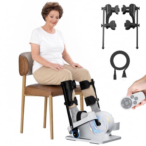 MOMODA Under Desk Elliptical Machine, 2 in 1 Electric Seated Pedal Exerciser with 12 Adjustable for Senior & Home & Office, Forward & Reverse, Manual & Auto - size: X-Large