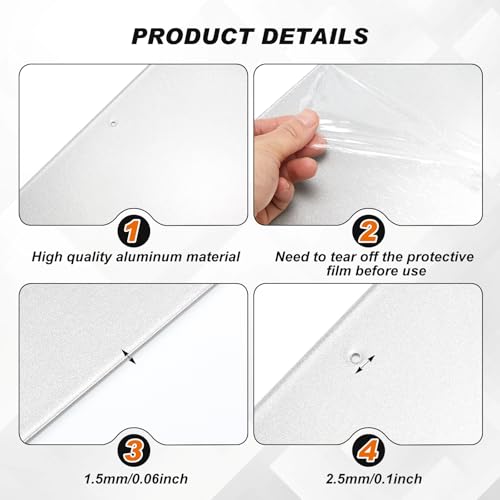 Tatuo 4 Pcs 34 x 8 Inch Door Kick Plates for Exterior Interior Bulk Doors Protection Decor Rectangular Aluminum Door Push Plate with Satin Finish (Sliver Gray) - color: Sliver Gray, size: 34 x 8 Inch