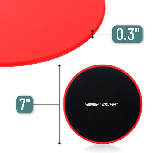 Mr. Pen Core Sliders for Working Out - 2 Pack Dual Sided Workout Sliders Discs - color: Red
