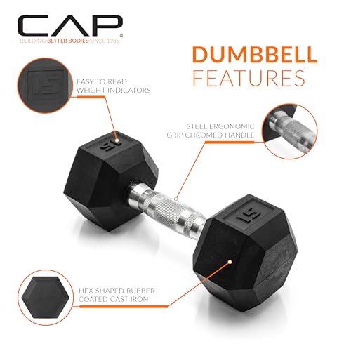 CAP 150 LB Dumbbell Set with 2-Tier Rack, Rubber Hex Free Weights Set, Home Gym Weight Set with Horizontal Storage Rack for Strength Training - color: White, style: 150bs Set - Chrome Handles