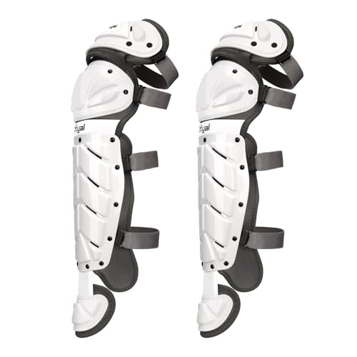Baseball Softball Catcher Leg Guards Shin Guards for Youth Adult - size: 15"-Adult White