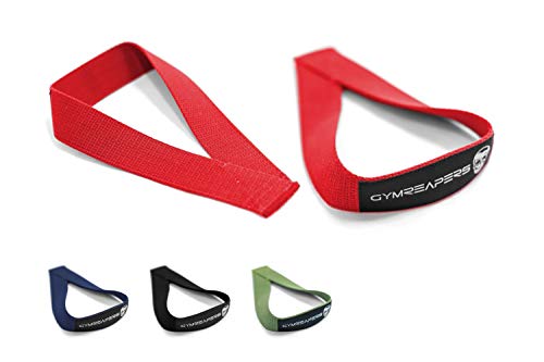Gymreapers Olympic Lifting Straps for Weightlifting, Snatch, Clean, Powerlifting, Strongman, Deadlifts - Durable Cotton with Reinforced Stitching (Pair) - color: Red