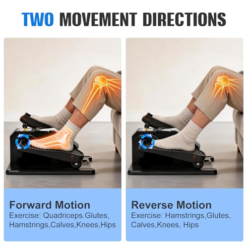 TABEKE Under Desk Elliptical Machine, Electric Ellipse Leg Exerciser | for Senior with Remote Control & 12 Speeds, Portable Quiet Electric Seated Pedal Exerciser for Home with Display