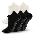 5 Pairs Pilates Socks with Grips for Women Non Slip Grip Yoga Crew Socks for Barre Hospital Barefoot - color: A- 3 Black 2 White