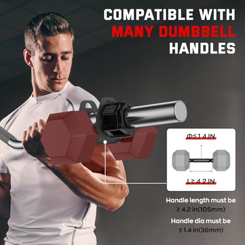 Home Gym Clips, Convert Dumbbells to Barbell, Turn Bars into Landmines, T-Bar Row with Any Grip, Hook Dumbbells on Dip Belts, Versatile Weightlifting Accessory for Olympic - color: Black, size: Olympic 2", Pair