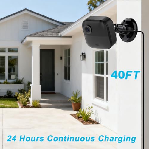 40FT Power Cable Only Work for Blink Outdoor 4(4th Gen),Mini2,Outdoor 2K+,Flat Type C Extension Cable Continuously Charging Your Blink Cam,Long USB C Cable - size: 40FT