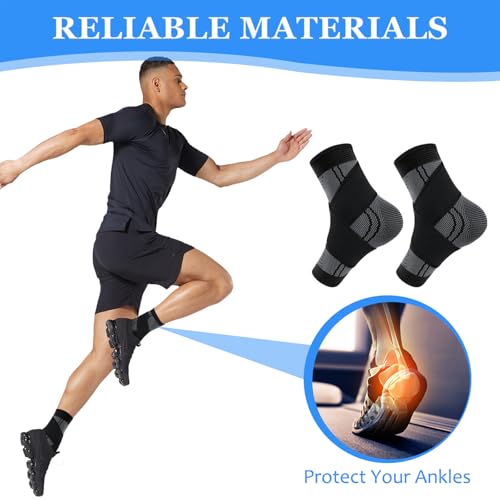 Youth Heel & Growth Plate Support Sleeve,Arch Support Socks,Heel Pain Relief,Sleeve Brace for Sprained Ankle,ts Inside Soccer Cleats & Basketball Shoes (Black,Large) - size: Large
