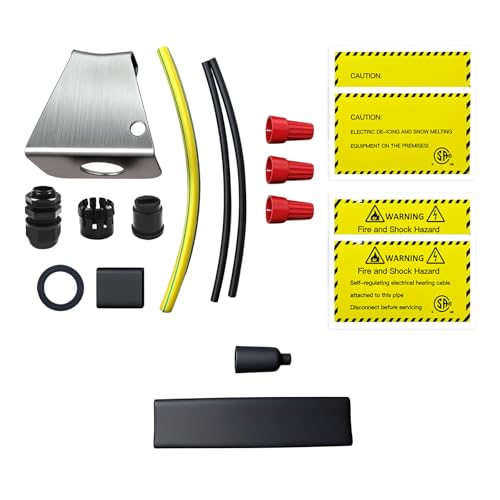 CSA Self-Regulating Heat Cable Power Connection Kit | 120/240V for Roof & Gutter De-Icing Heating Cable (1 extra End Seal Kit included) - style: Hardwire power connection kit