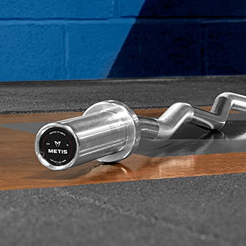 METIS EZ Curl Bar - Tricep Bar for Arm Weights Exercises | Weight Bars For Lifting | Bicep Curl Bar | Strength Training Equipment | EZ Weight Bar - style: + 55lb Weight Plates [Pair]