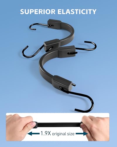 20 Pack Rubber Bungee Cords with Upgraded Hooks, 10 15 21 31 Inch Bungee Straps Heavy Duty Outdoor, Weatherproof Tarp Straps with 1.9X Max Stretch & 100% Rubber for Cargo, Van, Truck, Motorcycle, etc - size: 10"+15"+21"+31", style: 100% Rubber