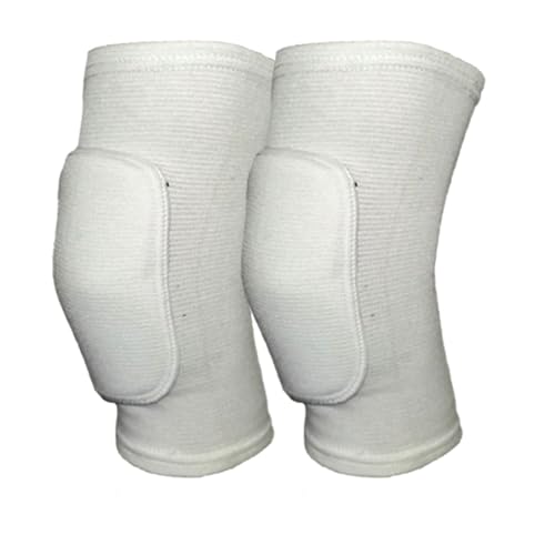 Anti slip sponge, soft and breathable men's, women's, girls', and children's White knee pads suitable for sports scenes such as volleyball, football, dance, yoga, wrestling, running, cycling, etc (White, Small) - color: White, size: Small
