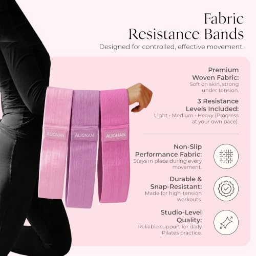 Pilates Kit for Home Workouts with 14” Pilates Ring, 8” Mini Pilates Ball, and 3-Piece Booty Band Set, Pilates Essentials Kit for Women with Guided Workout Video, Home Pilates Equipment - color: PINK