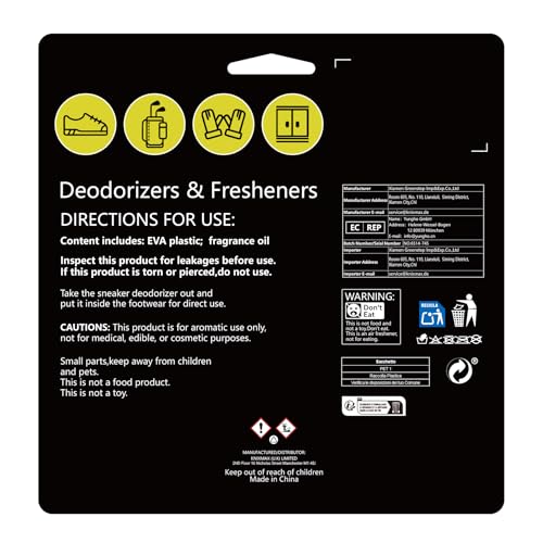 Knixmax Sneaker Deodorizer Racquets with Fresh Linen Scent 8 Packs, Air Fresheners for Sprot Shoes Gym Bags Lockers, Effectively Remove Unpleasant Odors & Gifts for Sport Lovers Teens, Set B