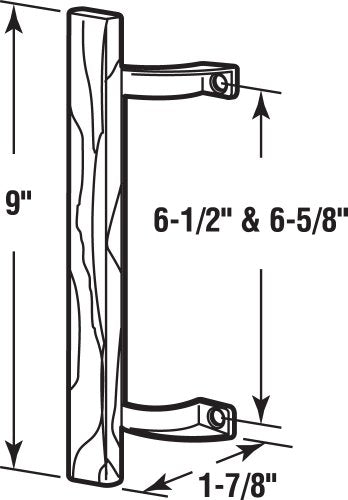 Prime-Line C 1189 Sliding Glass Door Pull Handle, Wood - color: Aluminum