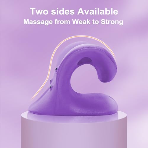 Neck Stretcher with Magnetic Therapy Acupressure for Pain Relief, Neck and Shoulder Relaxer, Chiropractic Pillow, Restore Neck Curve, Purple - color: Purple