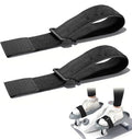 2PCS Bike Pedal Straps, Black Adjustable Leg Exerciser Traction Straps, Secure Stability for Elliptical Exercise Machine Under Desk Seniors Workout (Adjustable Length: 12.7-17.5 Inch)