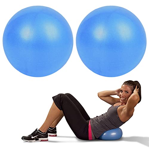 2 Pack Exercise Balls, 8-9 Inch Mini Pilates Yoga Balls, Anti-Burst Small Fitness Balls for Pilates, Yoga, Core Training and Physical Therapy, Improves Balance - color: Blue