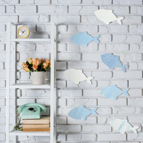 Anglechic 12 Pack 12 Inch Fish Craft Blank Fish Cutout Unfinished Wood Fishes Slices Wooden Fishes for Crafts Shaped Ornaments Door Hanger Decor for Outdoor Home House Wall Decor - color: Fish