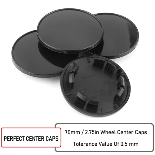 RTrhinotuning 2-3/4" Wheel Center Caps Compatible with Focus #2M51-1000-AA #2M5Z-1130-AB, OD: 2.75"(70 mm) ID: 1.98"(50 mm) Black Hub Caps Dust Covers - color: Black