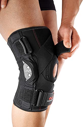 McDavid Hinged Knee Brace for Men and Women, Knee Brace with Side Stabilizers, Knee Compression Sleeves and Stability Straps for ACL, LCL, Arthritis, Tendonitis, MCL, Patella, Left and Right - size: Large