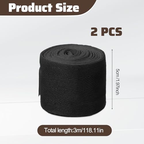 2Pack Kids Boxing Hand Wraps, Boxing Elastic Mexican Hand Wrap Elastic Wrist Compression Bandage Elastics Hands Wraps for MMA, Hands Protection for Boxings Gloves Under Mitts Wrist Protection, Black