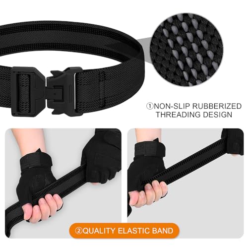 KRYDEX Tactical Leg Strap 1.5" Elastic Thigh Strap for Leg Drop Holster with Quick Release Buckle - color: Bk