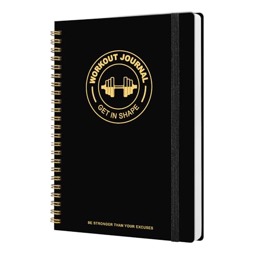 Thboxes Workout & Fitness Journal for Woman Man，8.5" x 6" Daily Exercise Log Notebook Personal Health Meal Planner for Weight Loss Gym Muscle Gain Workout Notepad Essentials Wellness Log, Black - color: Black