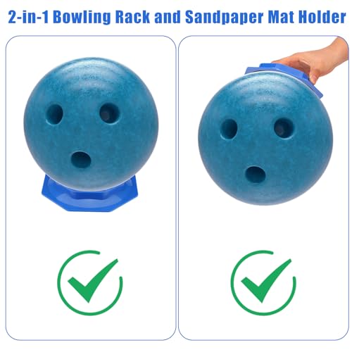 2pcs Universal Bowling Ball Sanding Pad Holder, Bowling Abrasive Pad Holder Precision Surface Maintenance Tool for Consistent Ball Reaction & Performance (Blue)