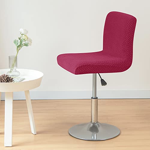 HFCNMY Bar Stool Covers with Backs,4 Pack Stretch Bar Stool Chair Covers,Jacquard Bar Stool Covers,Washable Bar Chair Covers Swivel Barstool Covers Slipcovers with Back Red - color: Red