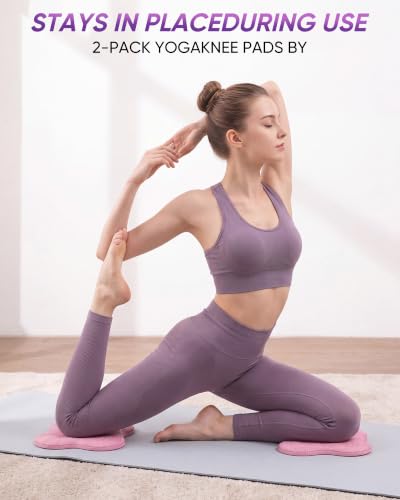 2 packs Yoga Knee Pad Mats Extra Thick for Knees Elbows Wrist Hands Head Foam Pilates Kneeling pad Yoga Knee Cushion Thick Exercise Pads for Knees Elbows Wrist Hands Head Foam Pilates Kneeling pad，Support Foam Pads for Women and Men - color: Pink