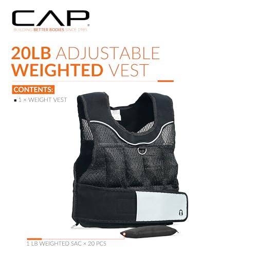 CAP Adjustable Weighted Vest 20–150 lbs for Strength Training, Running & Workouts, Weight Vest for Men & Women, Fitness Training Vest - style: 20lbs-C