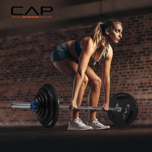 CAP Olympic Barbell - 5FT, 6FT, & 7FT Strength Training Weight Bars, Multiple Options - size: 6 ft (72") - Chrome, style: Classic