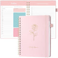 Oucaru Undated Daily Planner, 8.5"x11", A4 Size Spiral Notebook with Hourly Schedule, To Do List, Priorities, and Notes for Productivity - Easily Organize Your Tasks, Appointments & Goals for Women - size: A4-Pink, style: Daily Planner