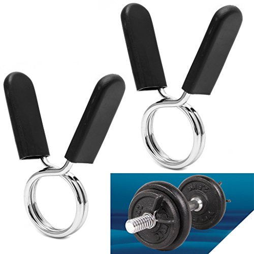 tegongse Barbell Clamps, 2Pcs 30mm Barbell Gym Weight Lifting Bar Dumbbell Lock Clamp Spring Collar Clips