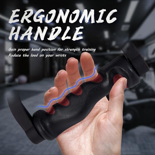 HXD-ERGO Double D Handle with Ergonomic Row Handle Cable Attachment | Anti-slip & Comfy Triangle V Bar Grip, LAT PullDown Attachments for Home Gym, Upper Muscle Exercise, 880lbs Capacity - color: Black