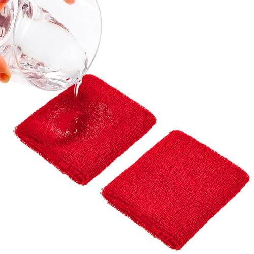 Bememo 6 Pcs Neon Sports Sweatbands Set Sports Competitions Sweatbands 2 Headband 4 Wristbands Breathable Terry Cloth Athletic Bands for Team Soccer Spirit 80s Costumes Cosplay - color: Red