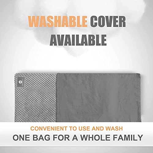 UNCN Wide Microwave Heating Pad with Washable Cover 9.5 x 16in Microwavable Hot Pad for Neck Shoulder, Cramps, Back Cordless Warm Compress Weighted Moist Heat Pack for Aches, Unscented - color: Grey