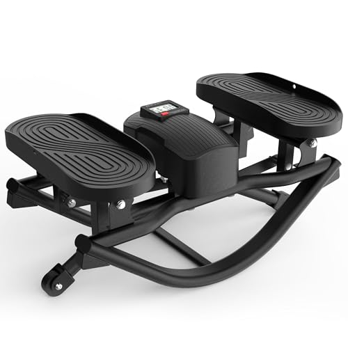 HOTWAVE Rock Stepper, The Rock Stepper Side to Side Exercise Machine – 350 lb Capacity, Oversized Pedals, Low Impact 3D Lateral Stepper for Home Workout - color: Black