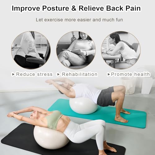 YR Exercise Ball Large Yoga Ball for Workout Pregnancy Stability - color: White, size: 65CM