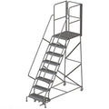 Tri-Arc RWSR108242-XR 8-Step Gateway Rear-Exit Steel Rolling Ladder with 30" Deep Top Platform, Grip Strut Tread with Handrails, 24" Wide Steps - size: 8-Step, style: Grip Strut Tread
